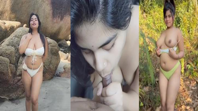 Model Amesha Giving Blowjob – Outdoor Bikini Teasing – App Content